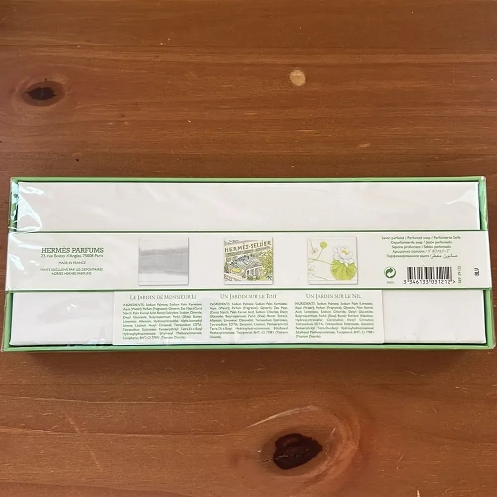 New Hermes soap set (three bar soaps) la collection des parfums-jardins